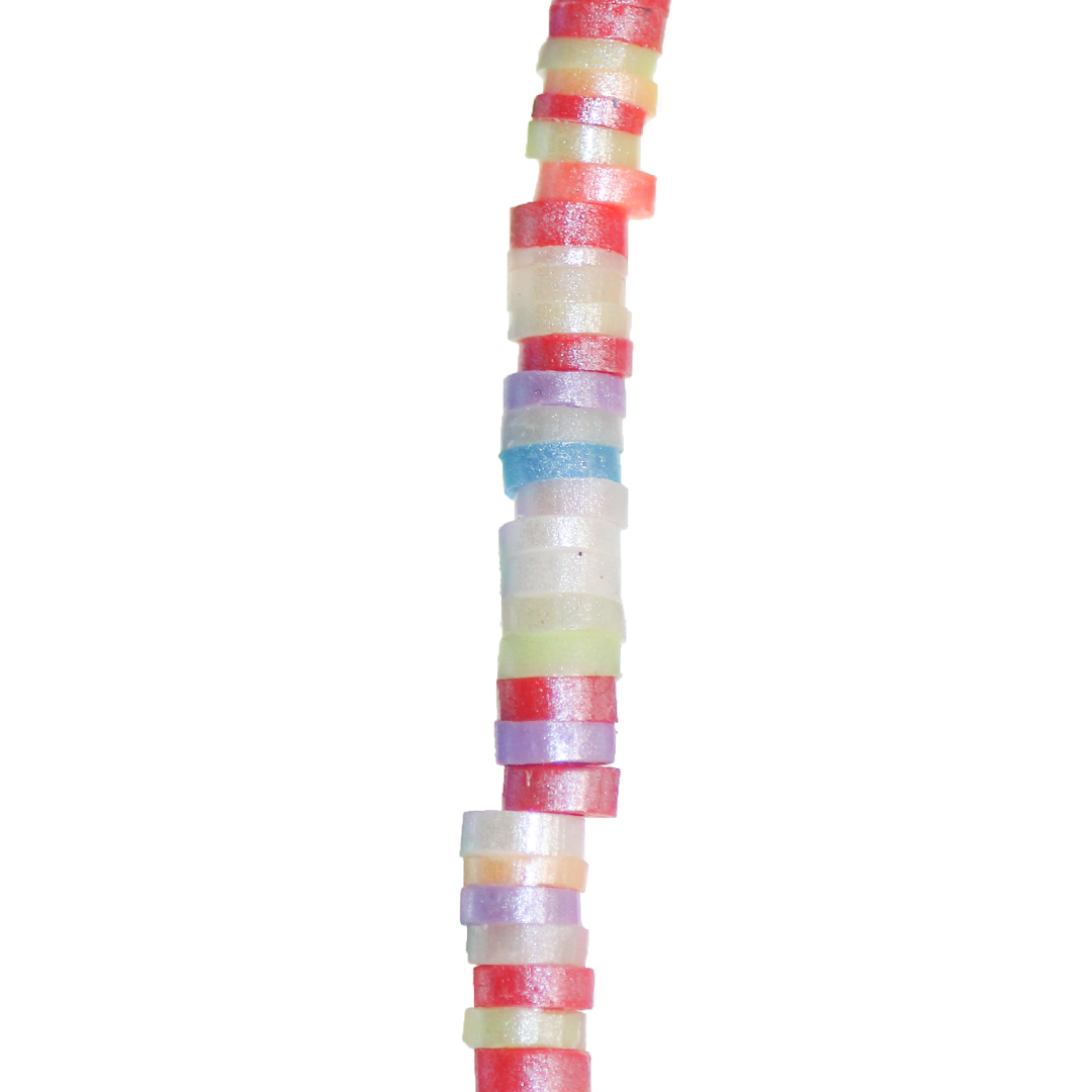 Heishi Beads, Shiny, Flat Disk Polymer Clay Beads, 4mm, Available in Multiple Colours