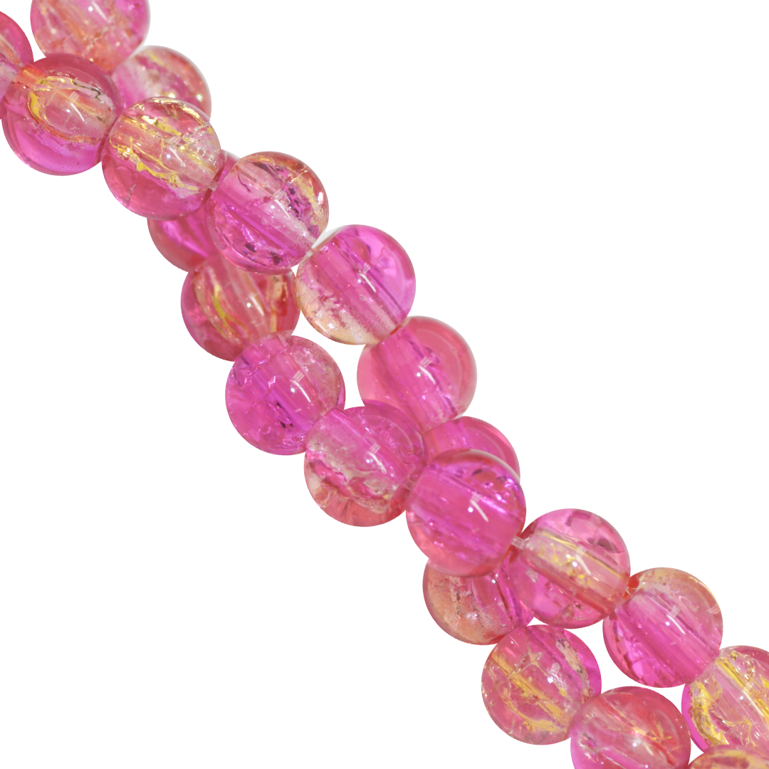 Marble Style Glass Beads, Cracked, 6mm, Approx 130 pcs per strand, Available in Multiple Colours