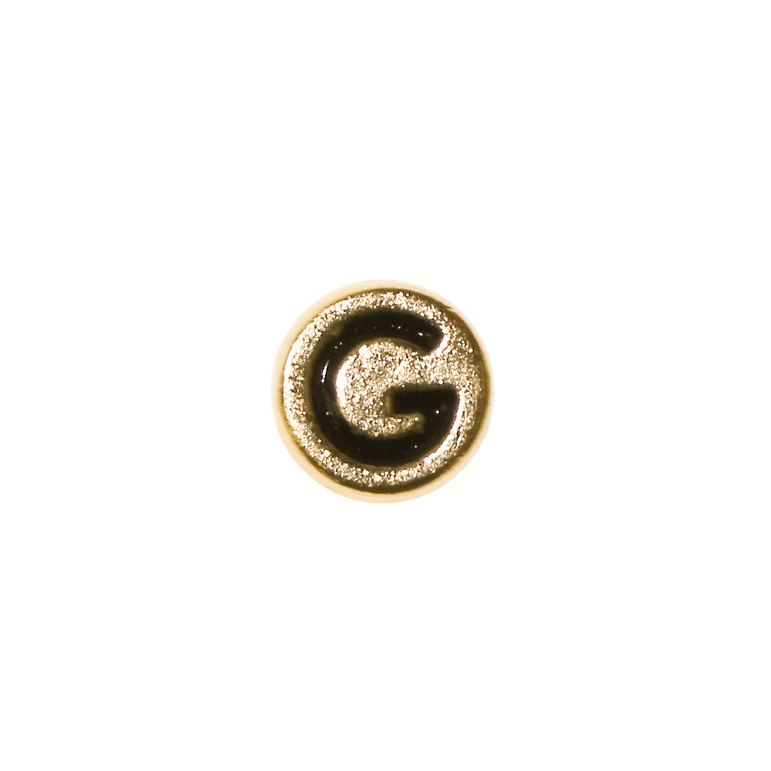 Spacer, Alphabet, Round, Flat, Gold, Alloy, 8mm, Sold Per pkg of 5