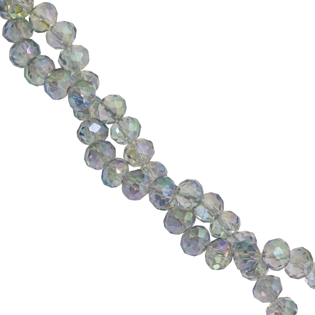 Glass Crystal Beads, Rondelle, Faceted, 6mm, Approx 80 pcs per strand, Available in Multiple Colours