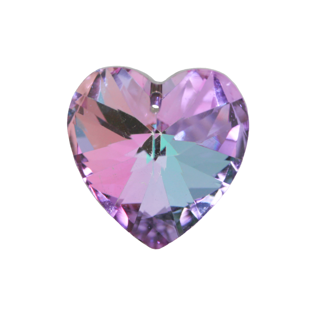 Heart Pendant, Glass Crystal, Vitrail Light, 27.5mm x 27mm, Sold Per pkg of 2