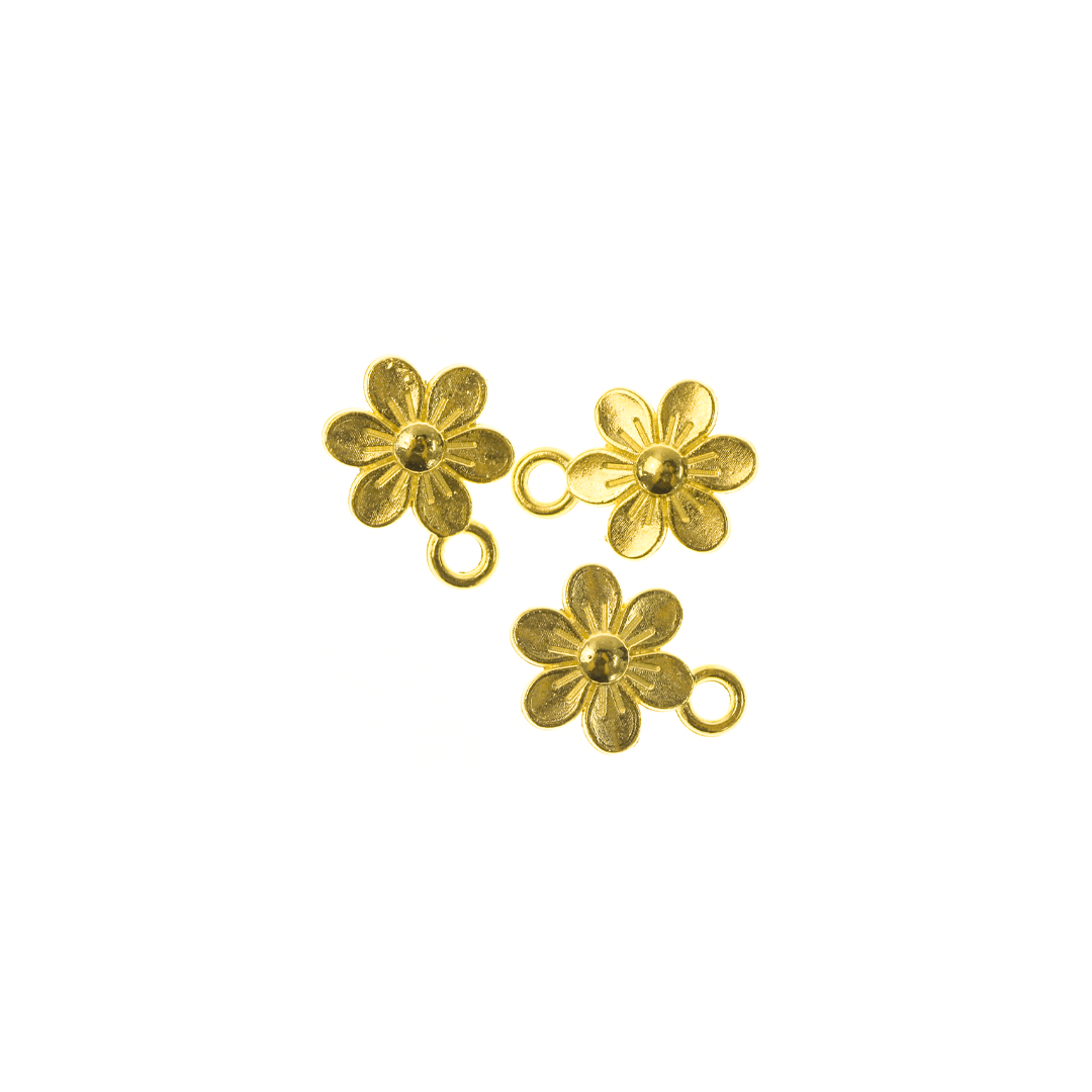 Charms, Daisy Flower, Alloy, 13mm x 9mm x 2.5mm, Sold Per pkg of 20, Available in Multiple Colours
