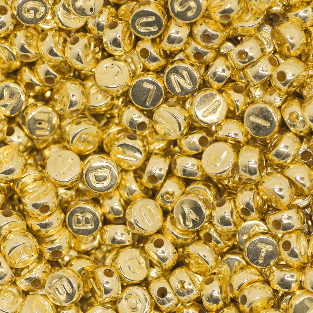 Plastic Beads Bulk Bag, Mixed Alphabet, Round, 7mm, Sold Per pkg of Approx 650, Available in 2 Colours