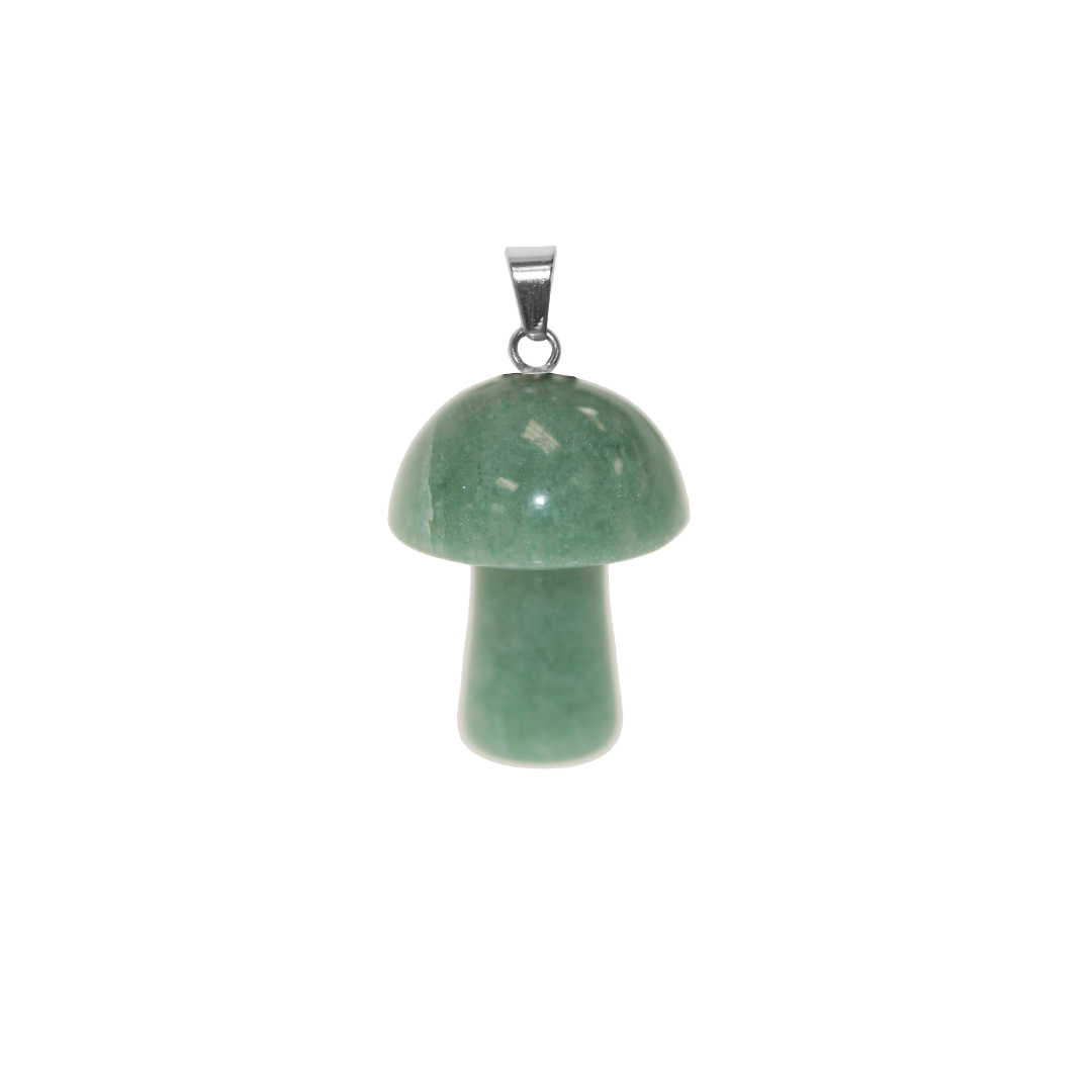 Aventurine Pendant, Mushroom, Semi-Precious Stone, Approx 19mm x 15mm, Sold Per pkg of 1