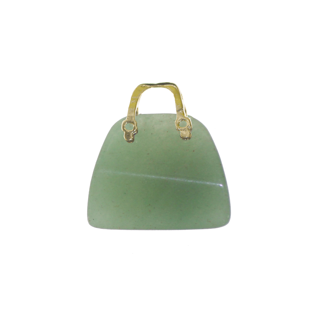 Gemstone Pendant, Handbag, Semi-Precious Stone, Approx 26mm x 25mm, Sold Per pkg of 1, Available in Multiple Gemstones