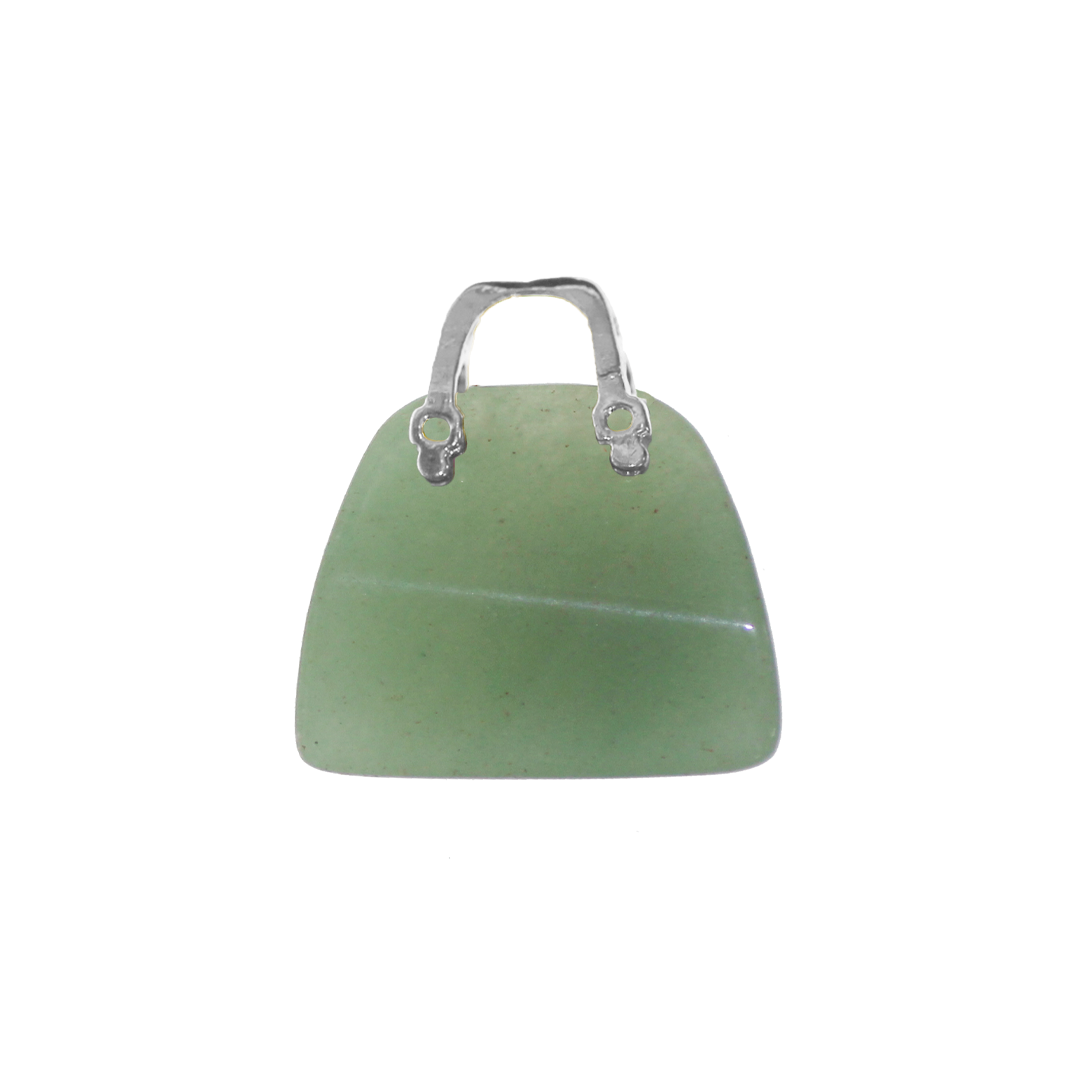 Gemstone Pendant, Handbag, Semi-Precious Stone, Approx 26mm x 25mm, Sold Per pkg of 1, Available in Multiple Gemstones