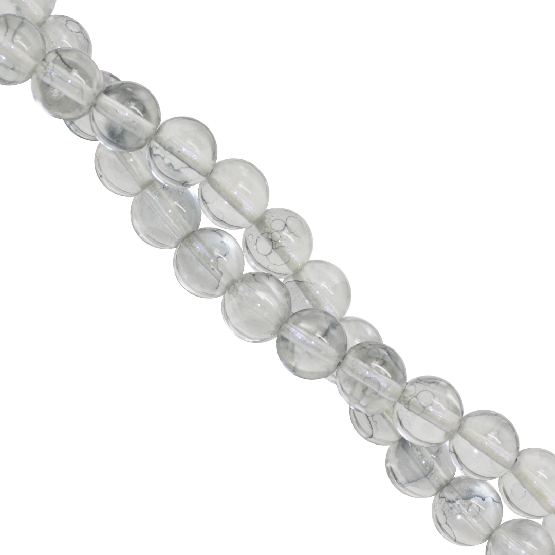 Clear Glass Beads, 10mm, Approx 70 pcs per strand, Available in Multiple Colours