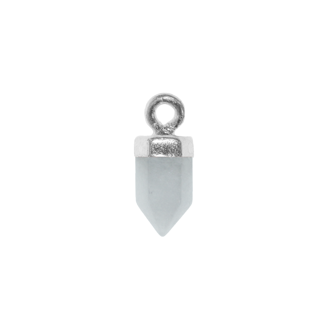 Charm, Faceted Stone, Bright Silver, Alloy, Approx 14.5mm x 6mm, Sold Per pkg of 1, Available in Multiple Gemstones