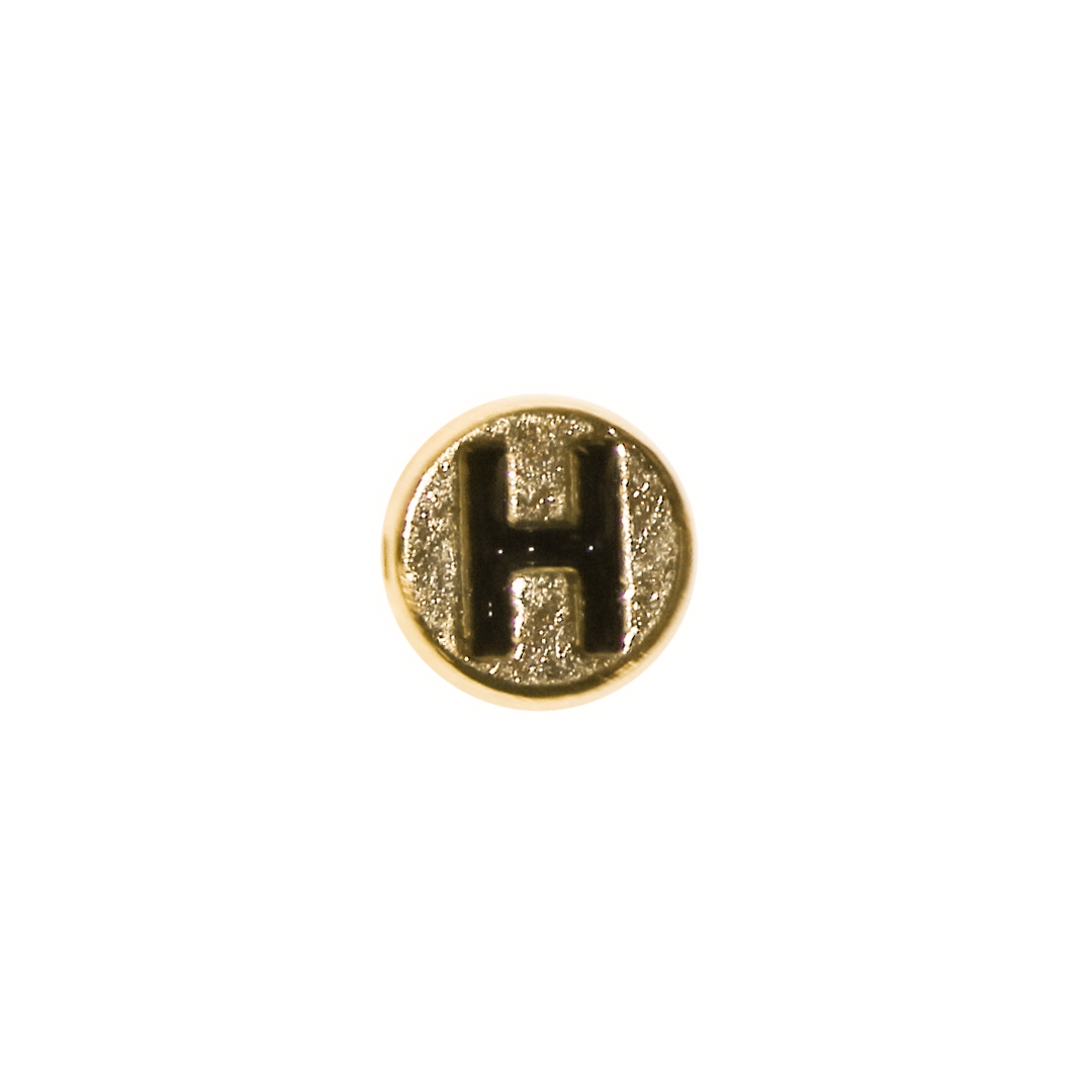 Spacer, Alphabet, Round, Flat, Gold, Alloy, 8mm, Sold Per pkg of 5