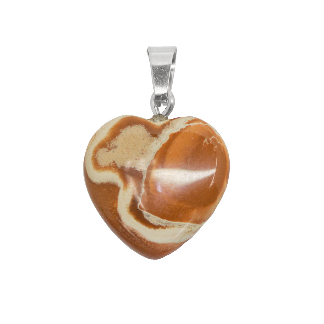 Gemstone Pendant, Heart Shape, 20mm x 20mm, Available in Multiple Gemstones- 1 pc