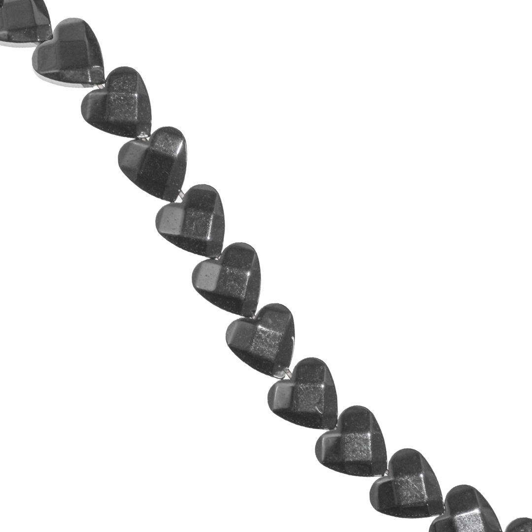 Hematite, Faceted Heart, Semi-Precious Stones, Available in Multiple Sizes