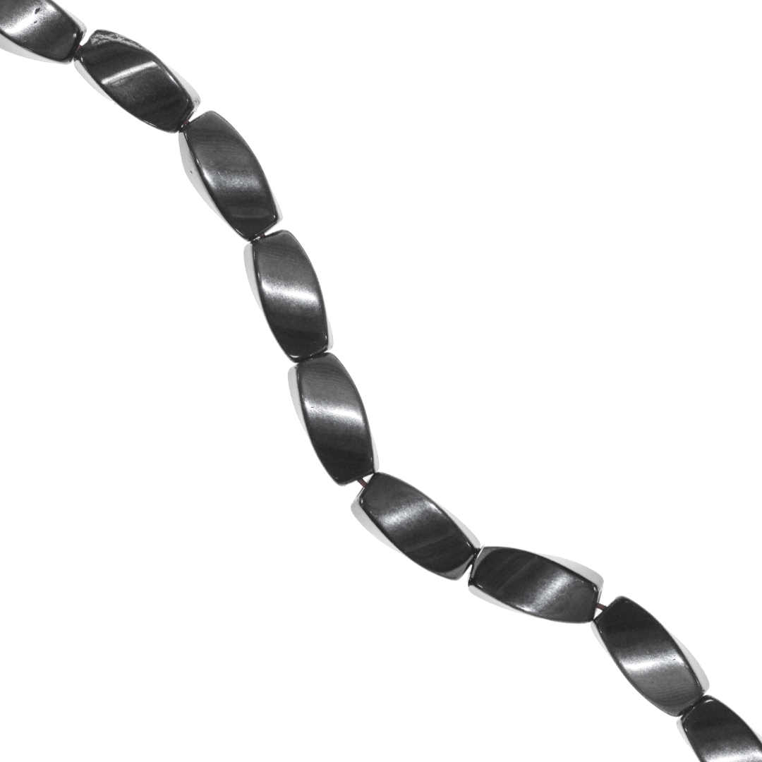 Hematite, Tube Twisted, Semi-Precious Stone, Available in Multiple Sizes
