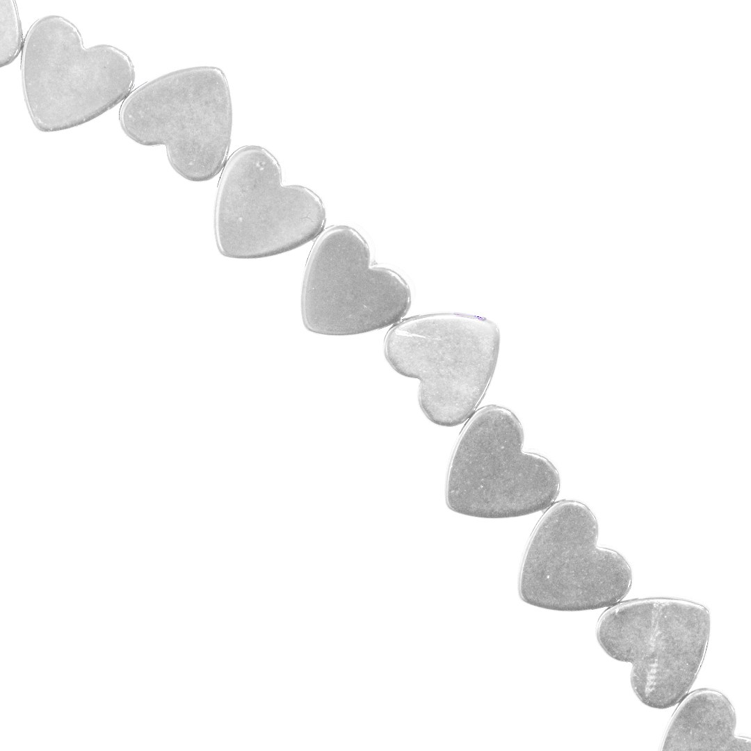 Hematite, Flat Heart, Side-Drilled, Semi-Precious Stones, Available in Multiple Sizes and Colours