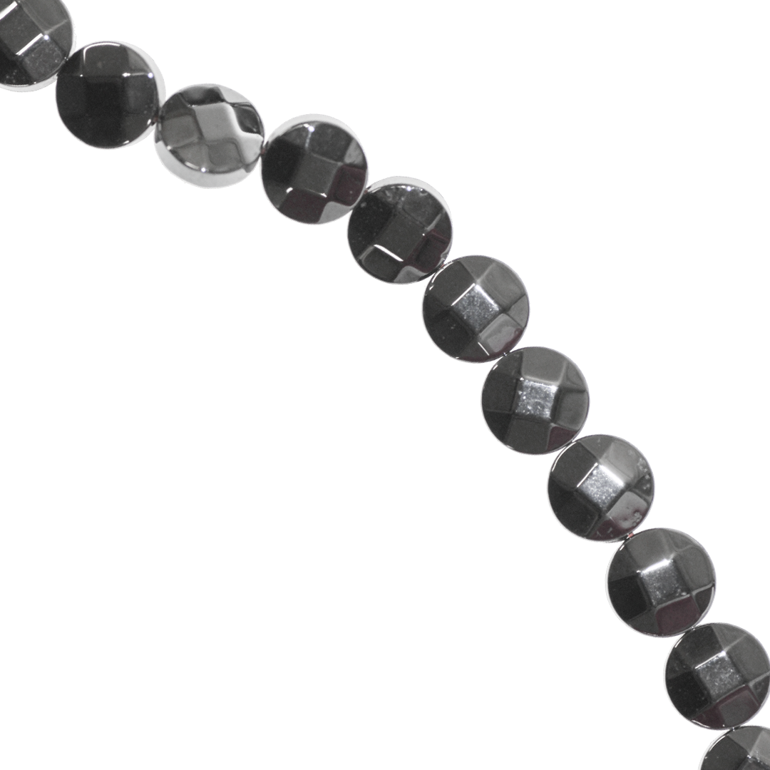 Hematite, Faceted, Round, Semi-Precious Stone, 8mm, Approx 45 pcs per strand