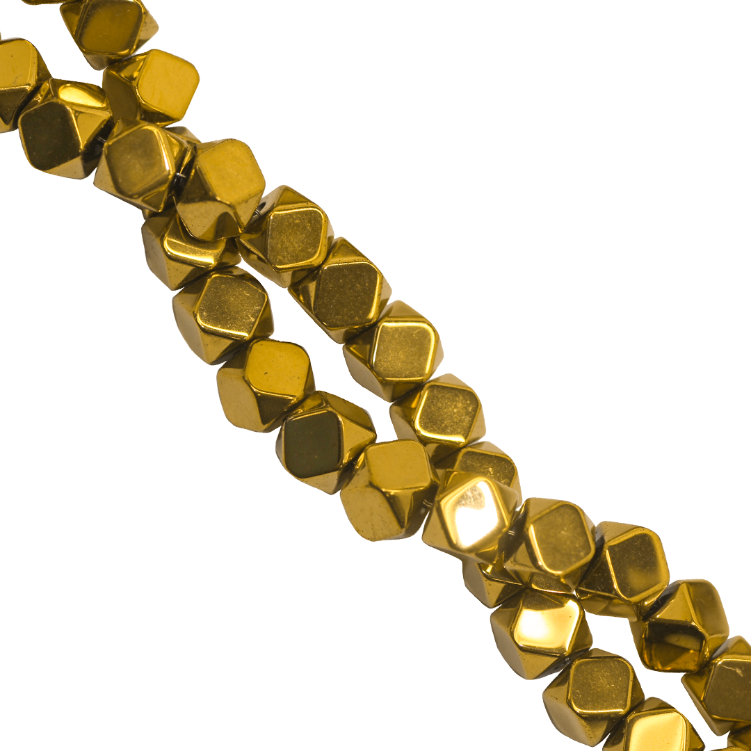 Hematite, Hexagon, Semi-Precious Stone, Plated, Available in Multiple Sizes and Colours