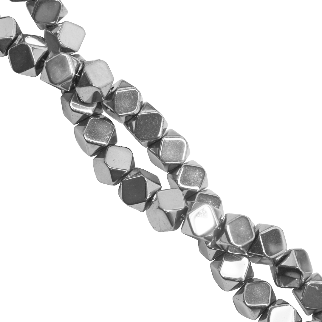 Hematite, Hexagon, Semi-Precious Stone, Plated, Available in Multiple Sizes and Colours