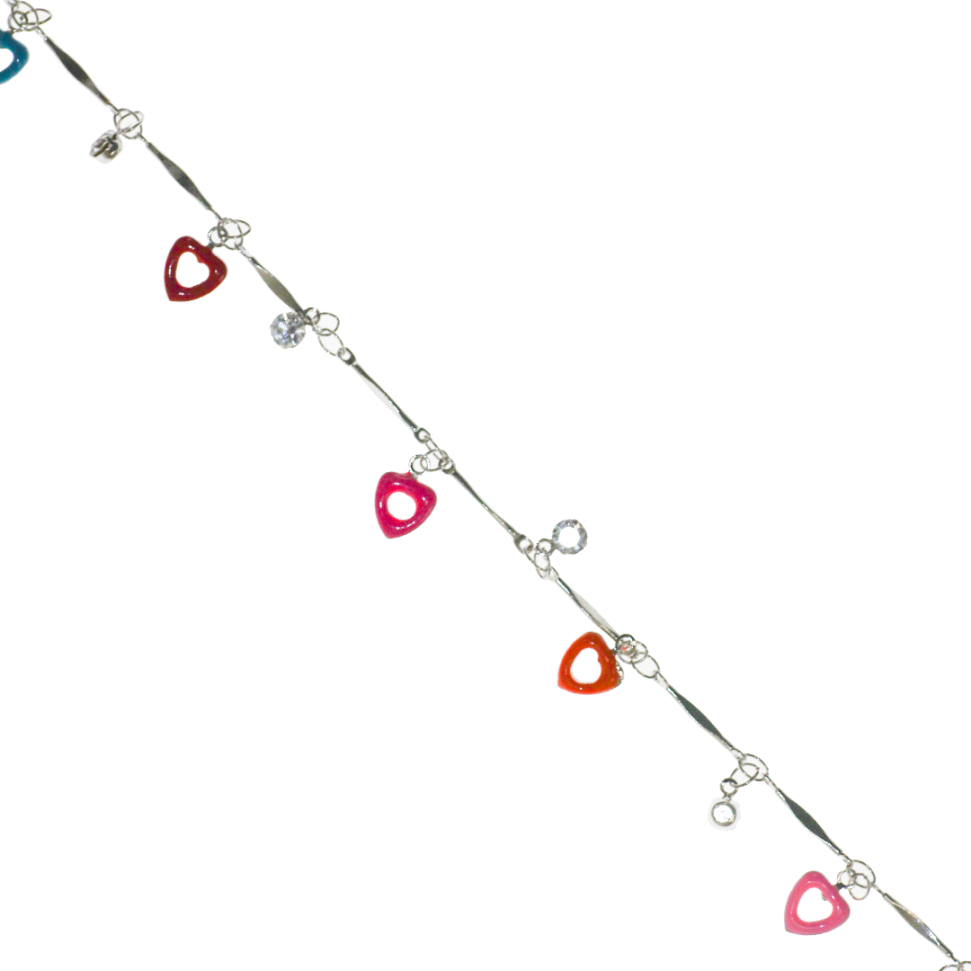 Chain, Heart Dangle, Silver, 14mm x 1.5mm x 1mm per loop