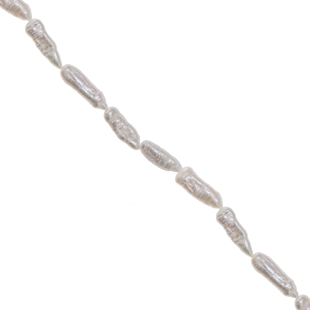 Fresh Water Pearls, Irregular Stick Shaped Pearl, Off-White, Approx 20mm x 6mm, Approx 18 pcs per strand