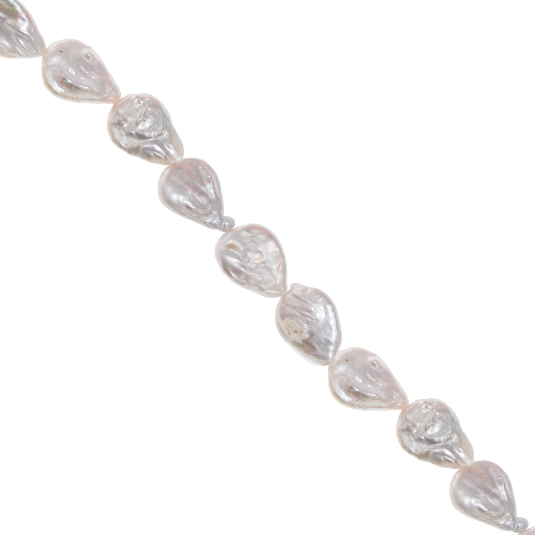 Fresh Water Pearls, Irregular Teardrop, Iridescent, Approx 20mm x 16mm, Approx 15 pcs per strand