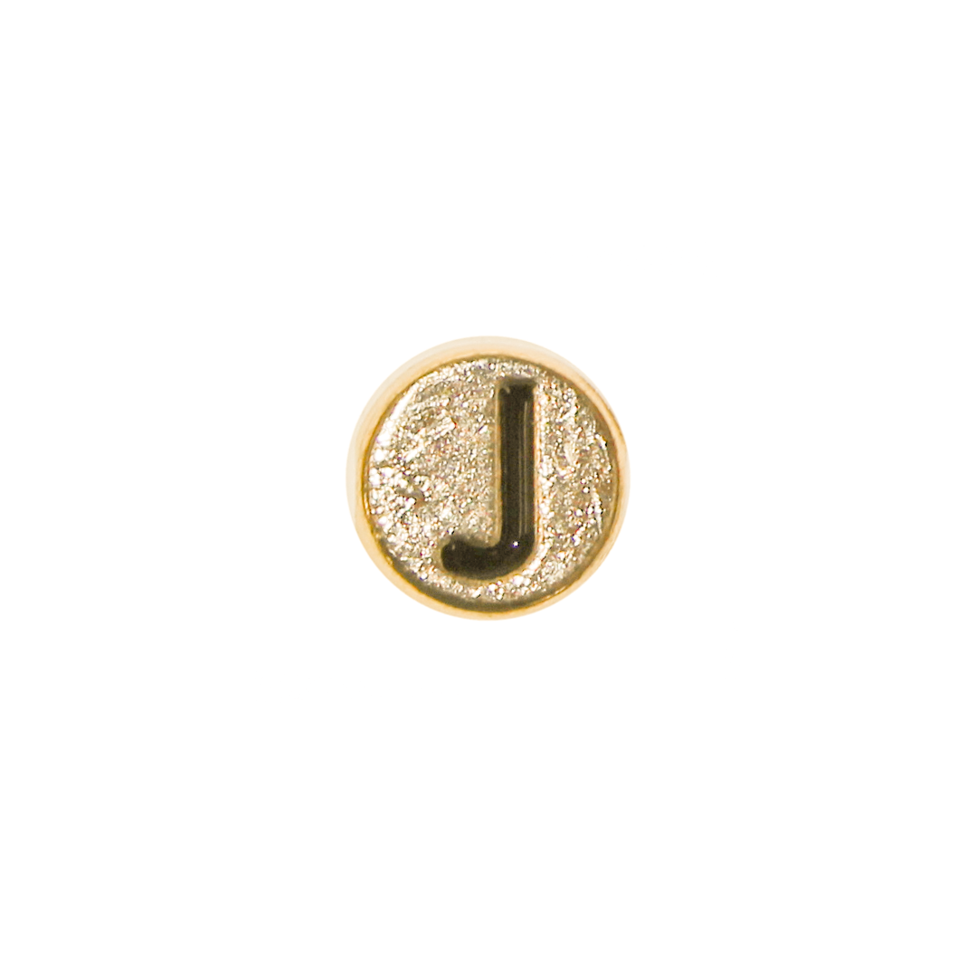 Spacer, Alphabet, Round, Flat, Gold, Alloy, 8mm, Sold Per pkg of 5