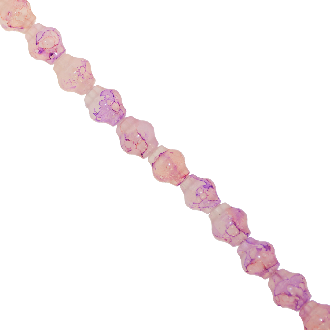 Glass Beads, Lantern, Splatter Paint, 9mm x 8mm, Approx 70 pcs per strand, Available in Multiple Colours