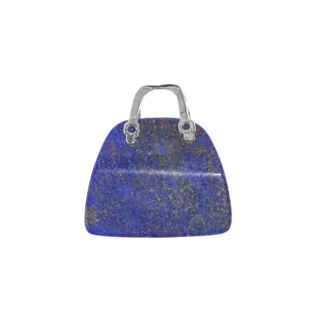 Gemstone Pendant, Handbag, Semi-Precious Stone, Approx 26mm x 25mm, Sold Per pkg of 1, Available in Multiple Gemstones