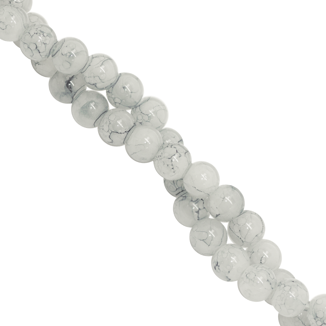 Marble Style Glass Beads, 8mm, Tie Dye, Approx 100 pcs per strand, Available in Multiple Colours