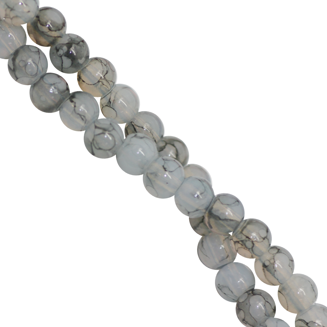 Marble Style Glass Beads, Tie Dye, 4mm, Approx 190 pcs per strand, Available in Multiple Colours