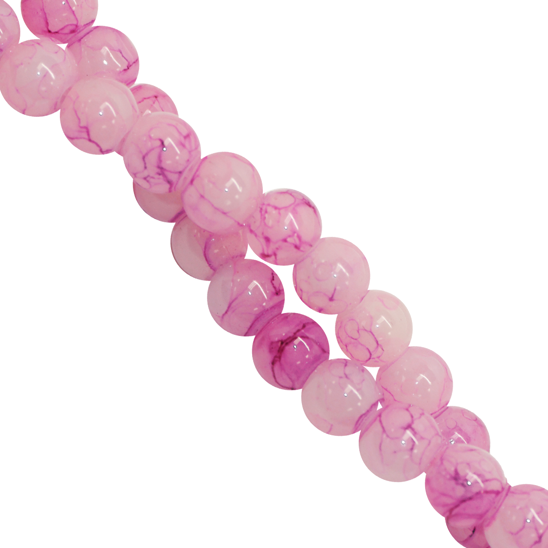 Marble Style Glass Beads, 6mm, Tie Dye, 140 pcs per strand, Available in Multiple Colours
