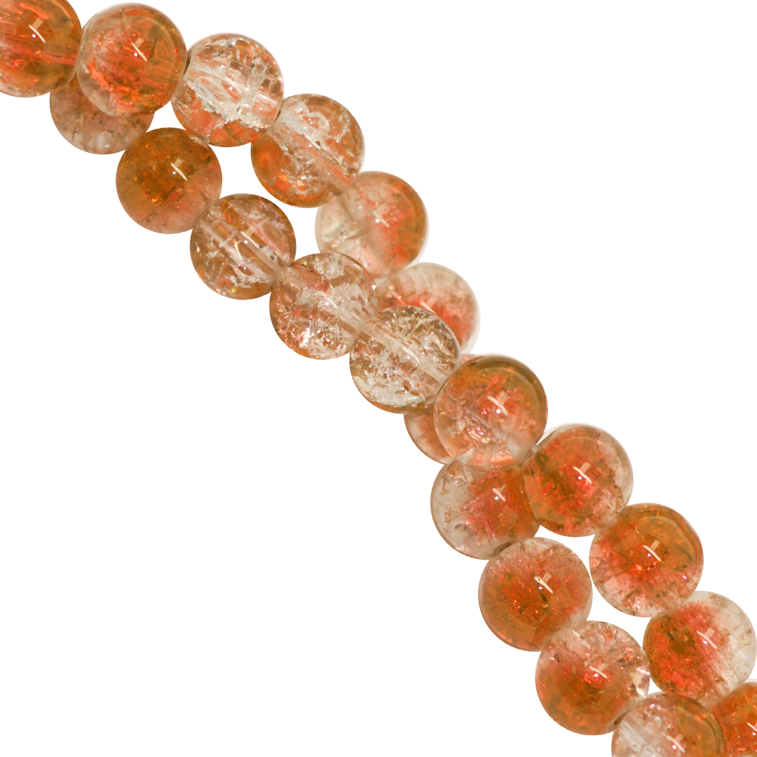 Marble Style Glass Beads, Cracked, 8mm, Approx 95 pcs per strand, Available in Multiple Colours