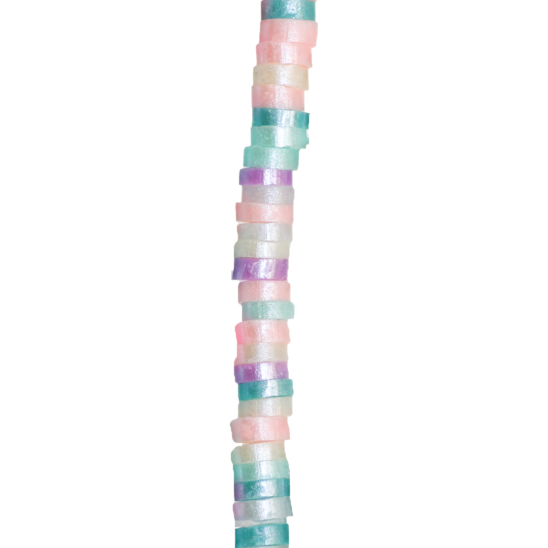 Heishi Beads, Shiny, Flat Disk Polymer Clay Beads, 4mm, Available in Multiple Colours