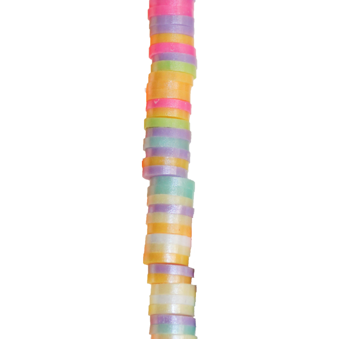 Heishi Beads, Shiny, Flat Disk Polymer Clay Beads, 6mm, Available in Multiple Colours