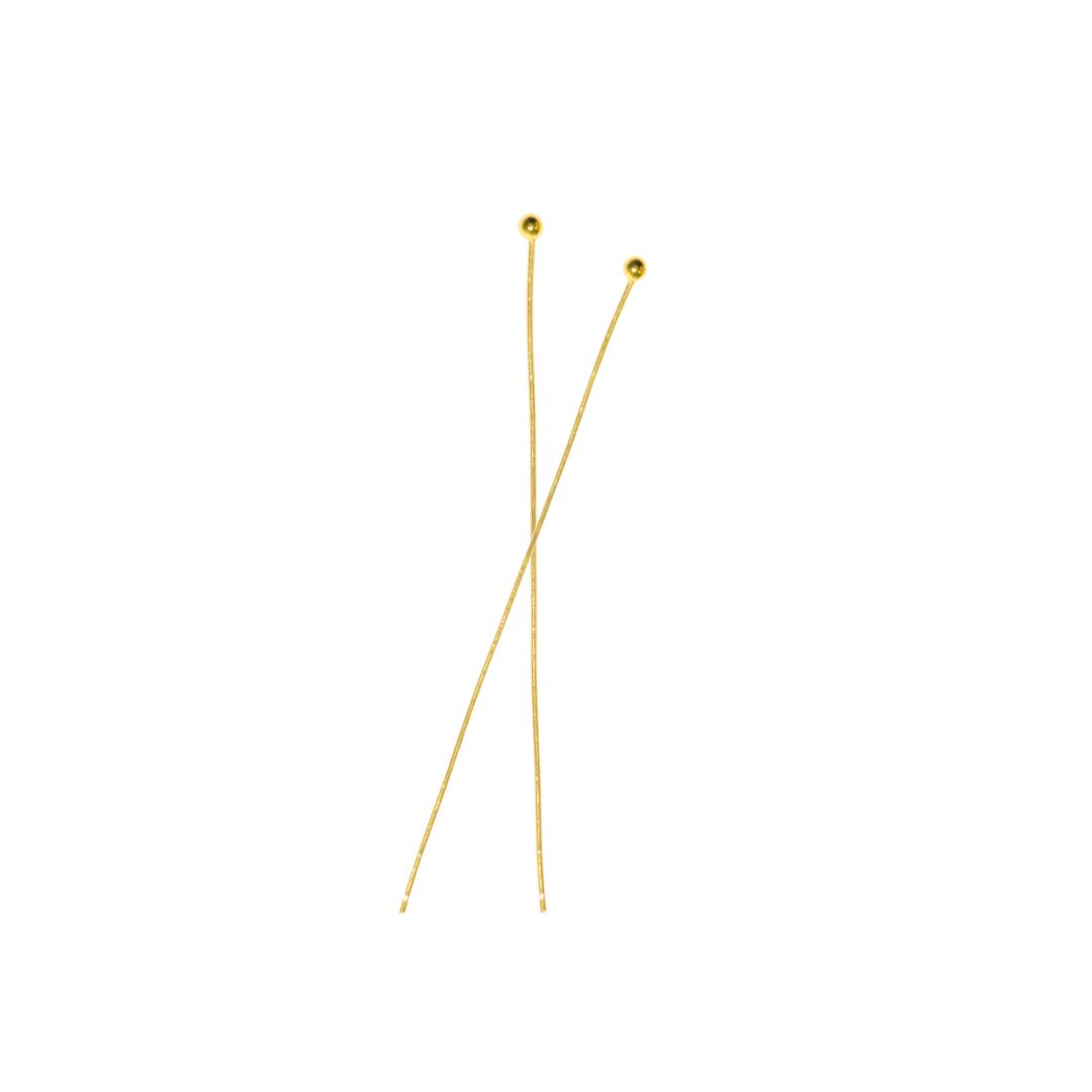 Ball Head Pins, Gold, Alloy, 1.98 inches, 24 Gauge, Sold Per pkg of Approx 110+