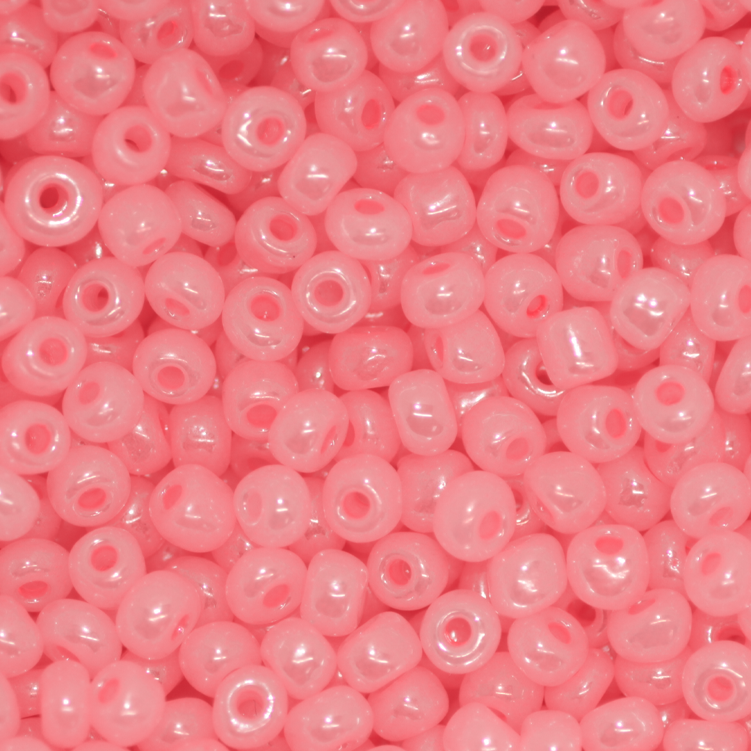 Seed Bead Bulk Bags - 6/0 - Neon Bubblegum Luster Opaque - Approx 448g/6,000pcs