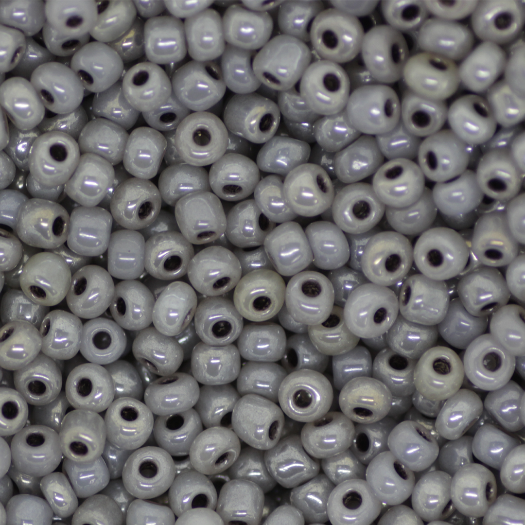 Seed Bead Bulk Bag - 8/0 - Grey Luster Opaque - 448g/13,000pcs