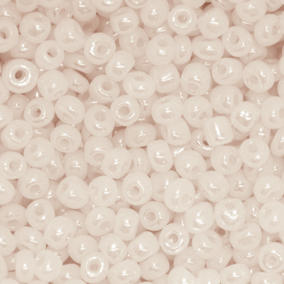 Seed Bead Bulk Bags - 6/0 - Off-White Luster Opaque - Approx 448g/6,000pcs