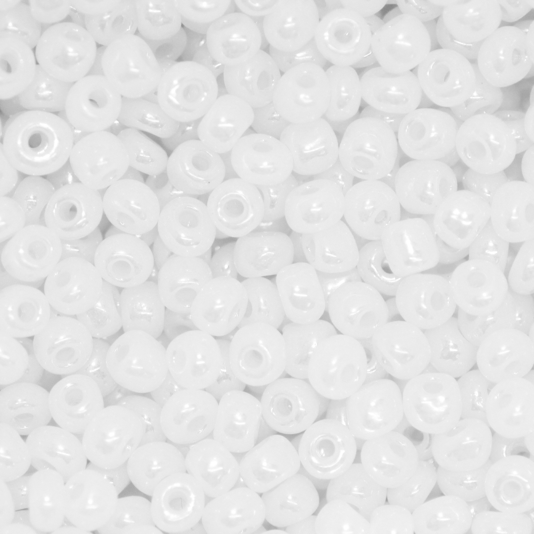 Seed Bead Bulk Bag - 8/0 - Opaque Shiny White - 448g/13,000pcs