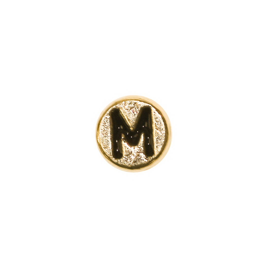 Spacer, Alphabet, Round, Flat, Gold, Alloy, 8mm, Sold Per pkg of 5