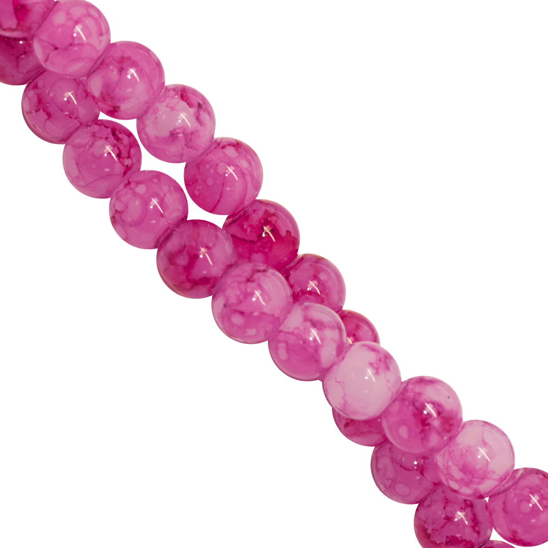 Marble Style Glass Beads, 6mm, Tie Dye, 140 pcs per strand, Available in Multiple Colours