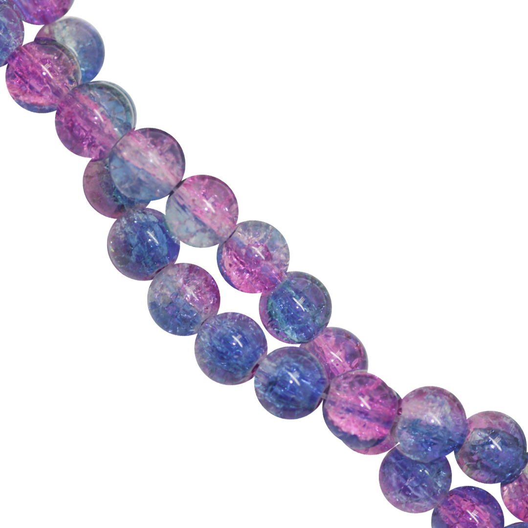 Marble Style Glass Beads, Cracked, 8mm, Approx 95 pcs per strand, Available in Multiple Colours