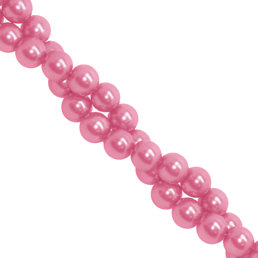 Glass Pearls, 6mm, Approx 140 pcs per strand, Available in Multiple Colour
