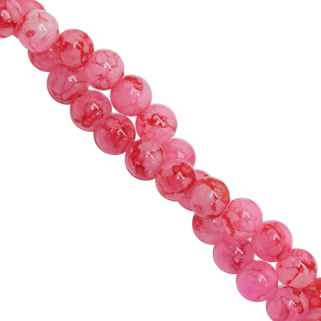 Marble Style Glass Beads, 6mm, Tie Dye, 140 pcs per strand, Available in Multiple Colours