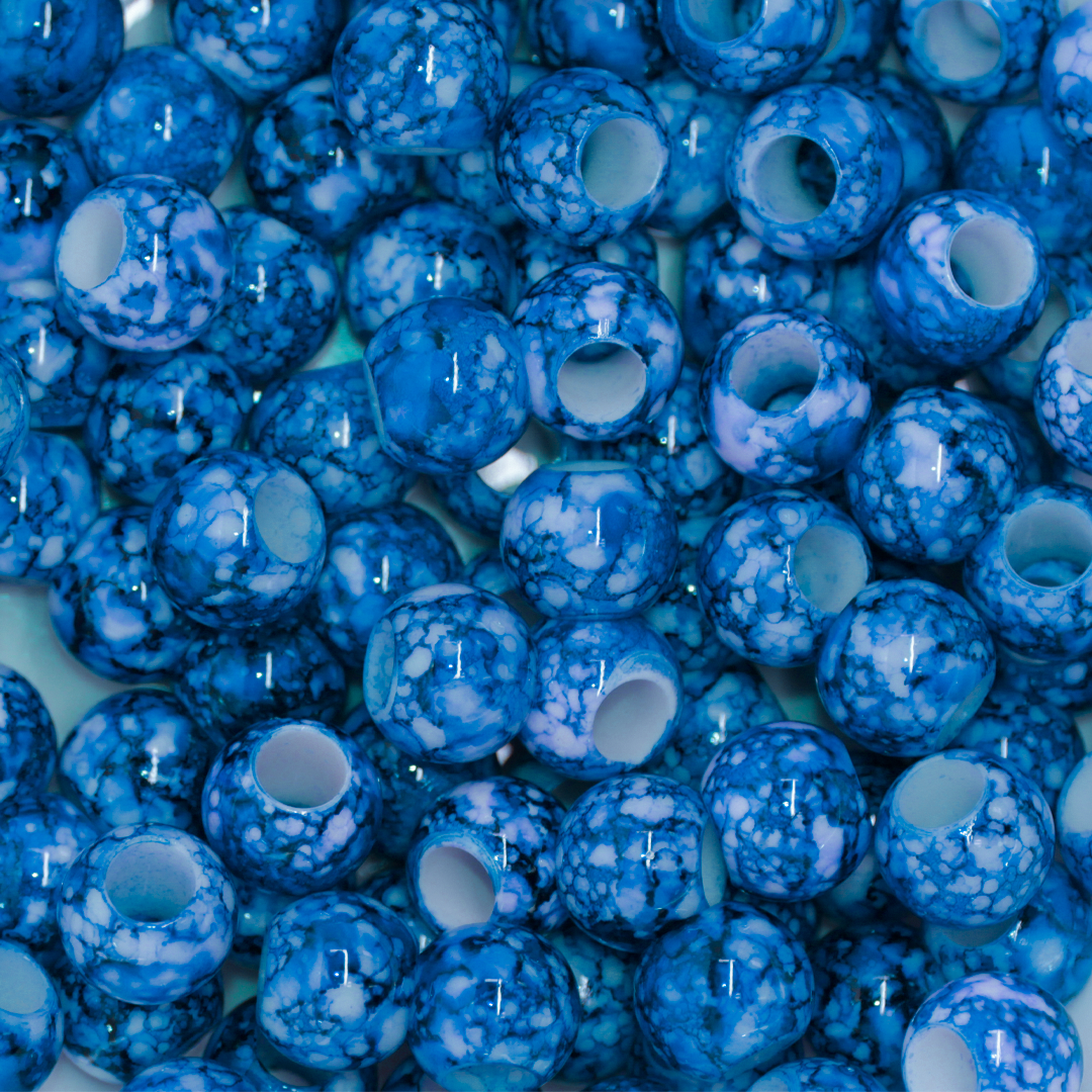 Plastic Beads Bulk Bag, Marbled, 12mm, Sold Per pkg of Approx 110, Available in Multiple Colours