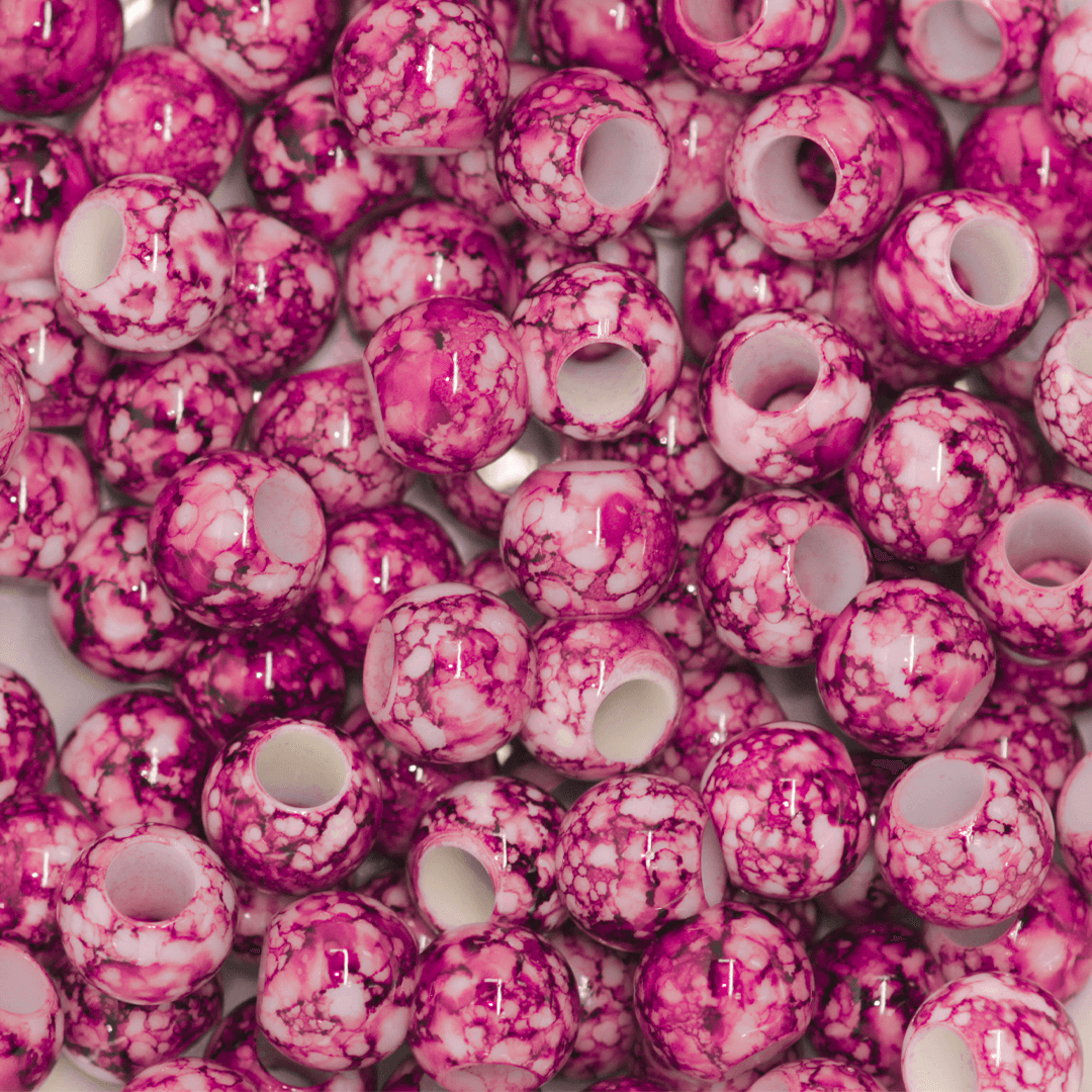 Plastic Beads Bulk Bag, Marbled, 12mm, Sold Per pkg of Approx 110, Available in Multiple Colours