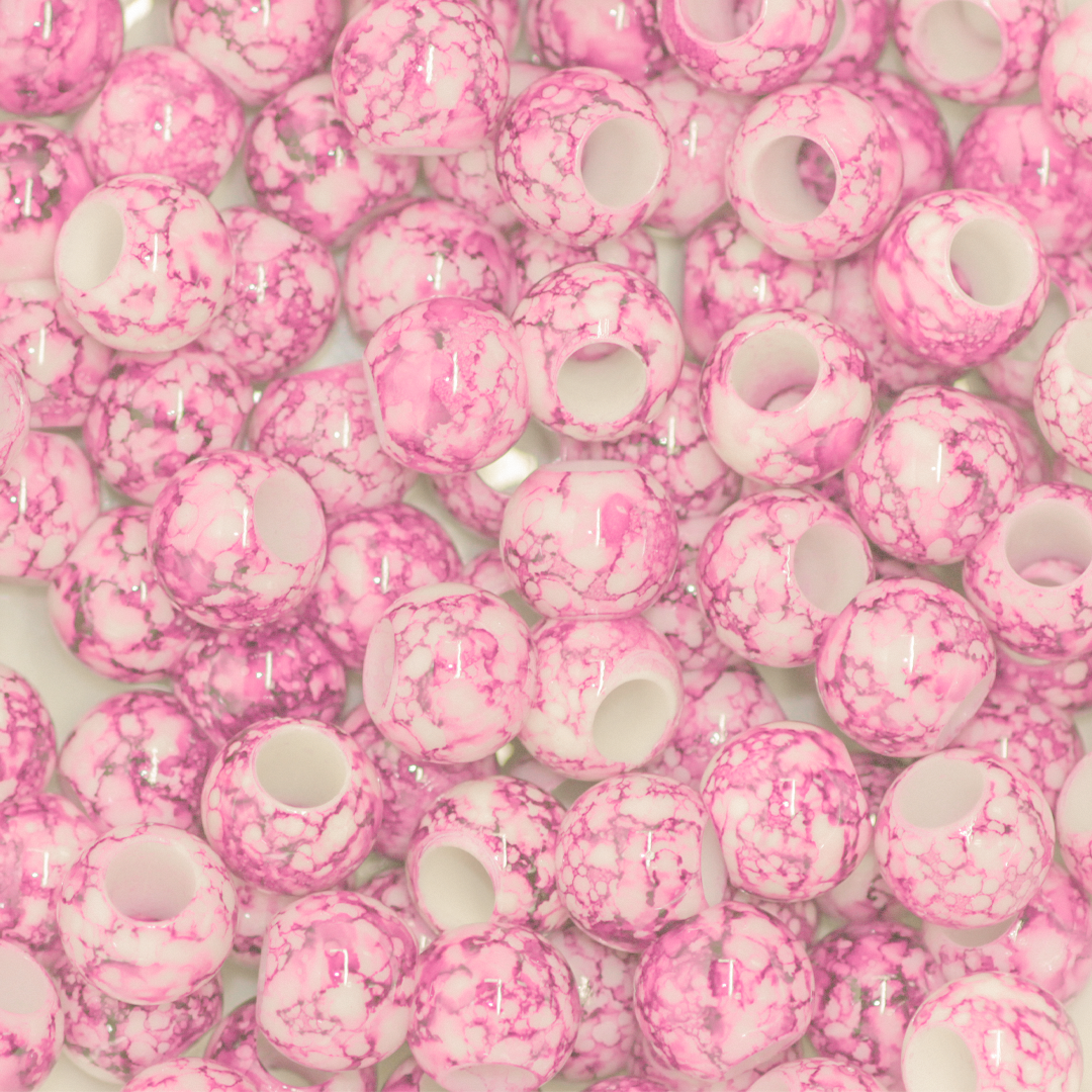 Plastic Beads Bulk Bag, Marbled, 12mm, Sold Per pkg of Approx 110, Available in Multiple Colours