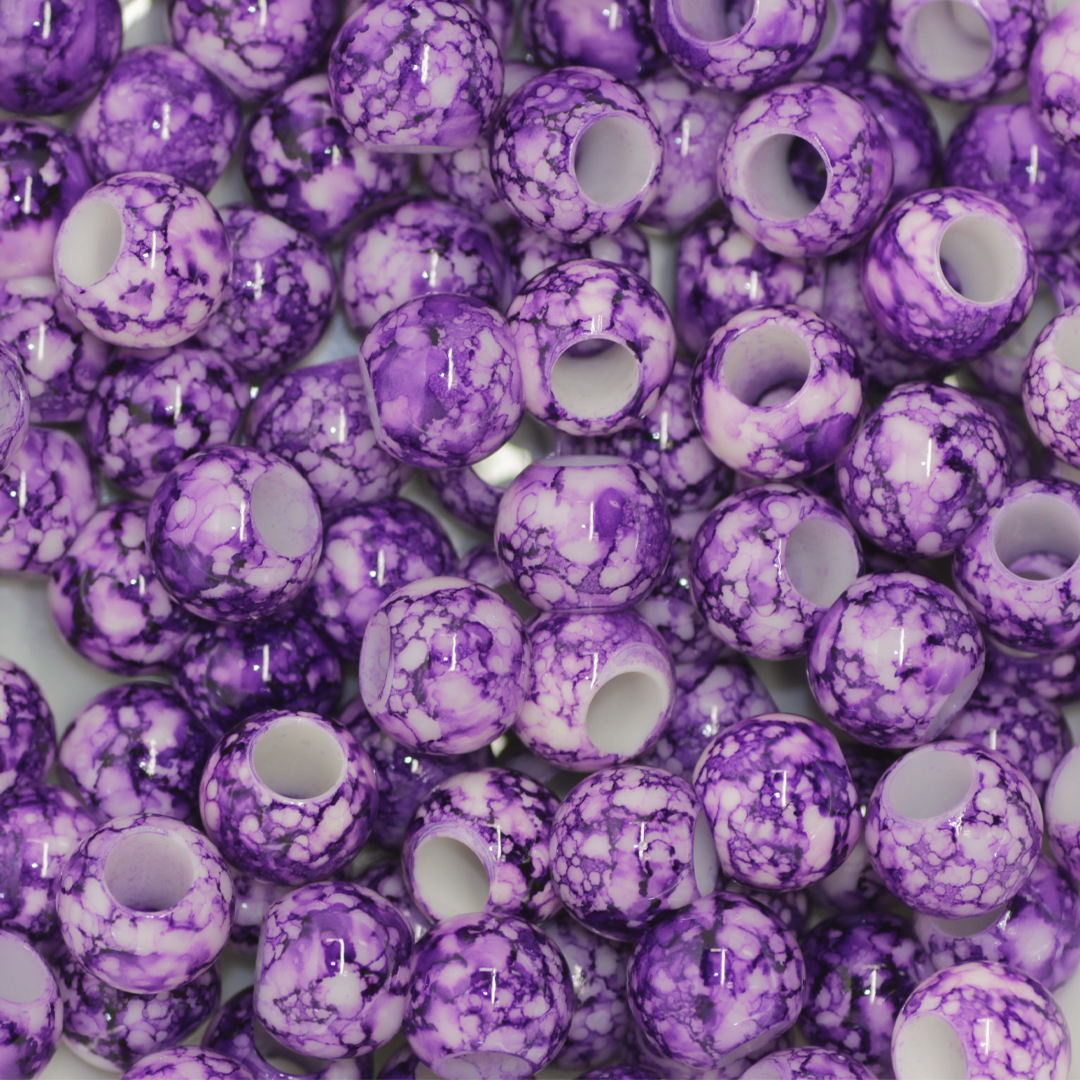 Plastic Beads Bulk Bag, Marbled, 12mm, Sold Per pkg of Approx 110, Available in Multiple Colours