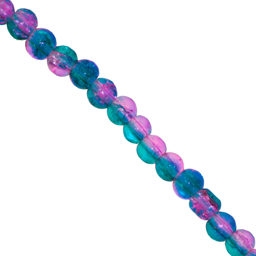 Marble Style Glass Beads, Cracked, 4mm, Approx 190 pcs per strand, Available in Multiple Colours