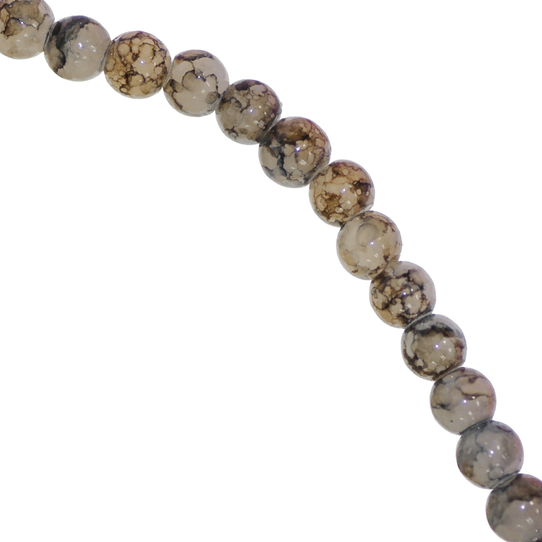 Marble Style Glass Beads, Tie Dyed, 4mm, Approx 190 pcs per strand, Available in Multiple Colours