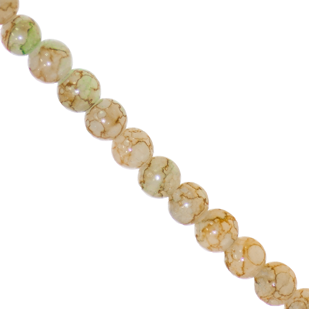 Marble Style Glass Beads, Tie Dyed, 4mm, Approx 190 pcs per strand, Available in Multiple Colours
