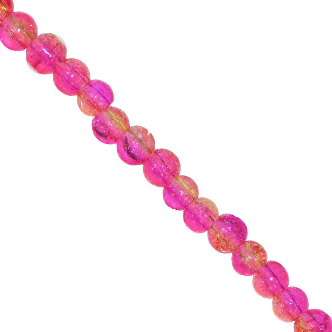 Marble Style Glass Beads, Cracked, 4mm, Approx 190 pcs per strand, Available in Multiple Colours